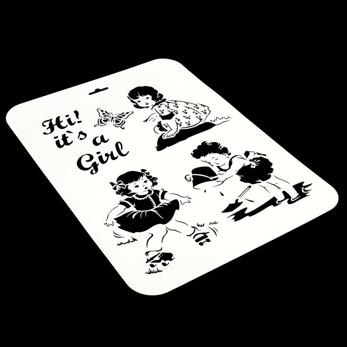 Трафарет пластик "Летние девочки (ретро)" 22х31 см