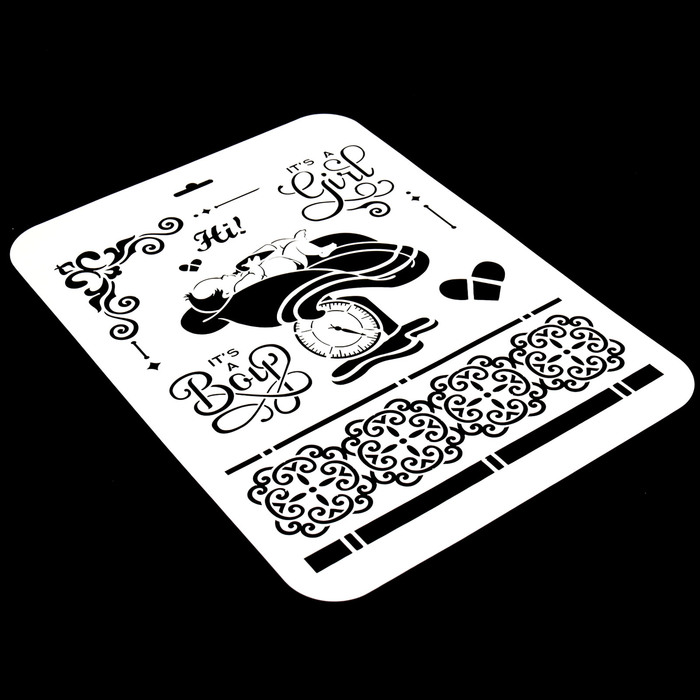 Трафарет пластик "Новорожденный" 22х31 см