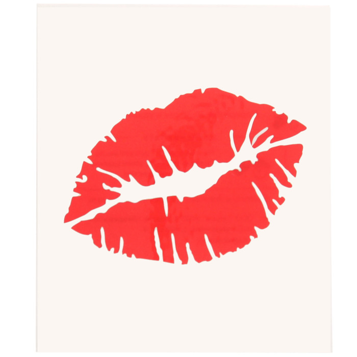 Татуировка на тело "Красные губы" 5,6х12 см