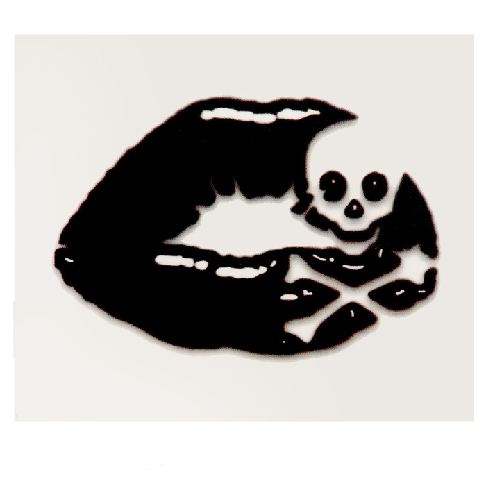 Татуировка на тело "Черные губы" 5,6х12 см