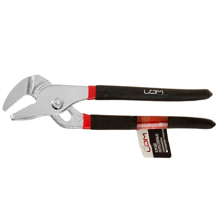 Клещи переставные LOM, 200 мм, хромированные, обрезиненные рукоятки