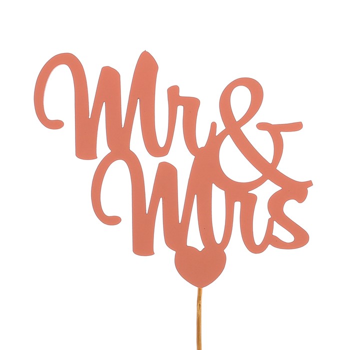 Топпер «Mr&amp;Mrs», розовый, 11х9,5 см