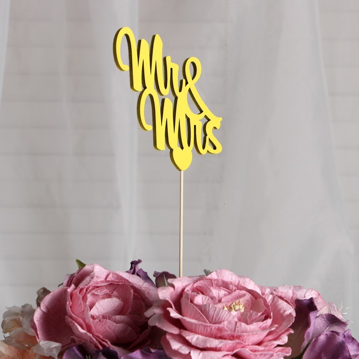 Топпер «Mr&Mrs», жёлтый, 11х9,5 см
