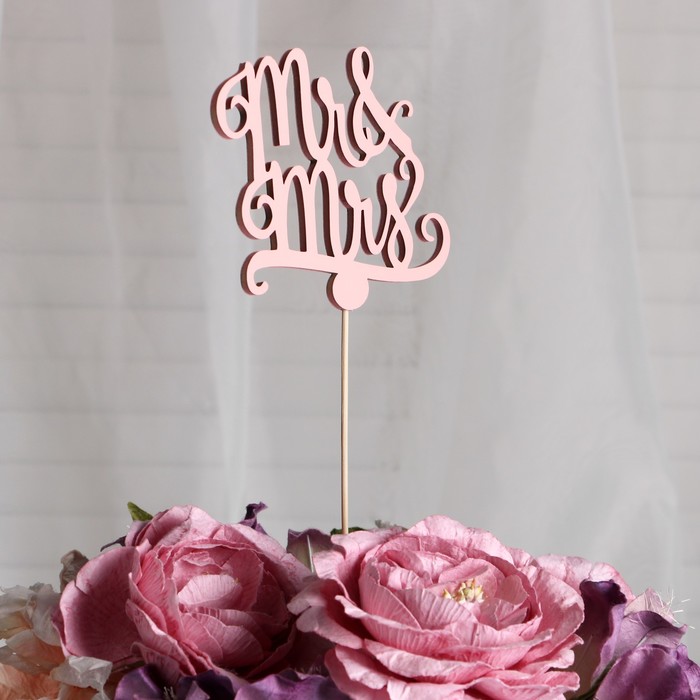 Топпер «Mr&Mrs», розовый, 11х9 см