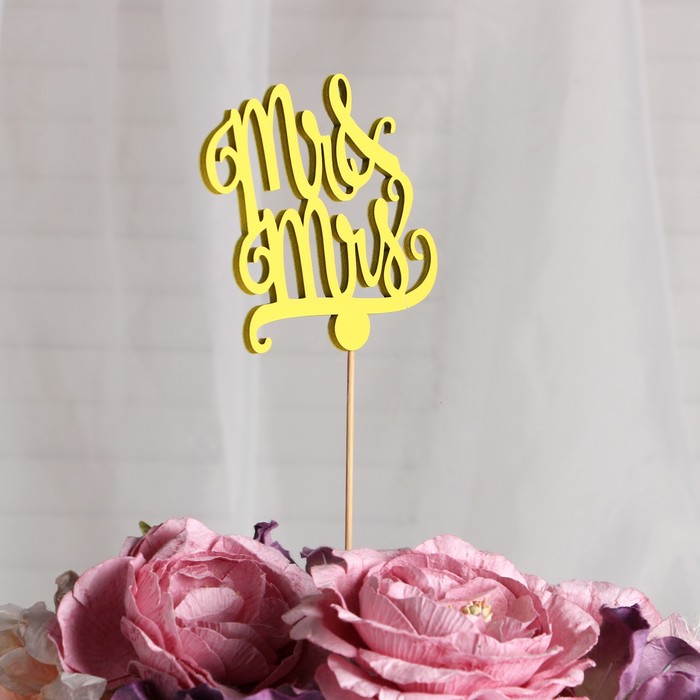 Топпер «Mr&Mrs», жёлтый, 11х9 см