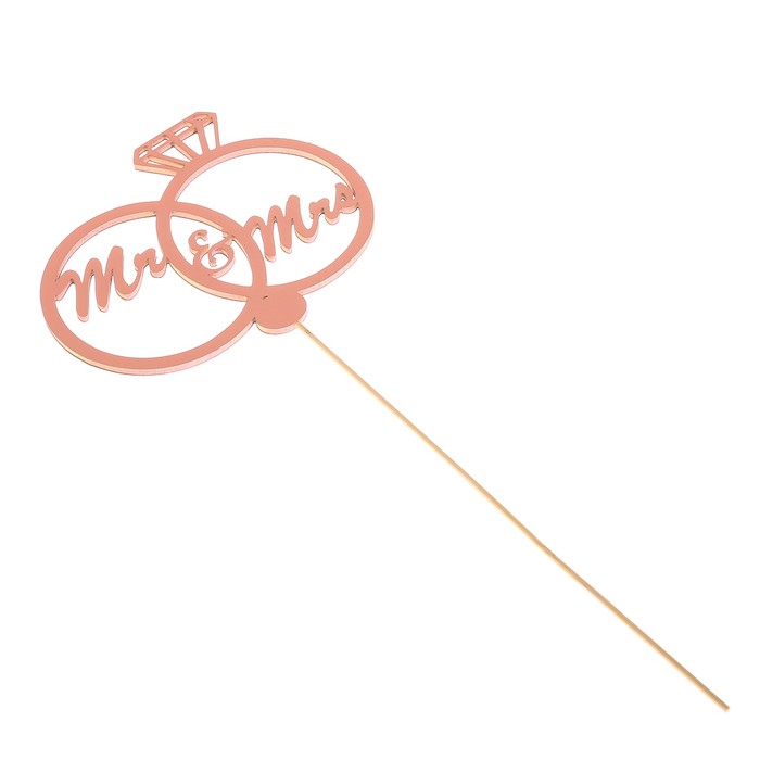 Топпер «Свадебные кольца Mr&Mrs», розовый, 12х10 см