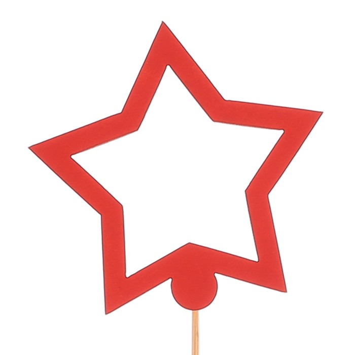 Топпер «Звезда», красный, 7,5х7 см