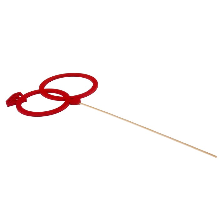 Топпер «Свадебные кольца», красный, 12,5х10 см