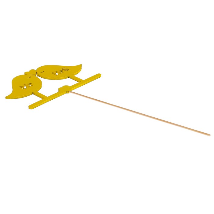 Топпер «Птички Mr&Mrs», жёлтый, 12,5х7,5 см