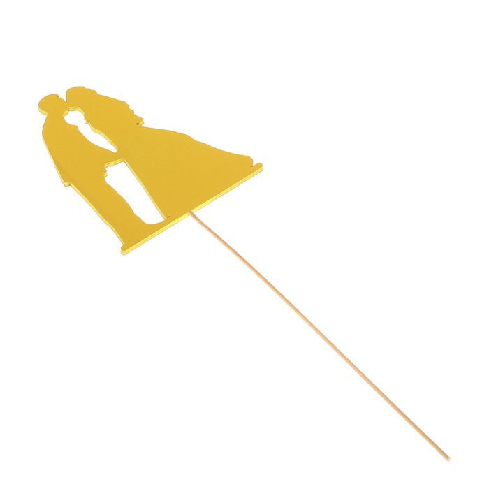 Топпер «Поцелуй молодожёнов», жёлтый, 9х11,5 см