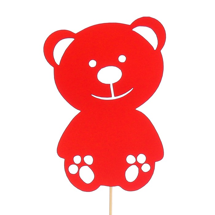 Топпер «Мишка», красный, 8,5х12 см