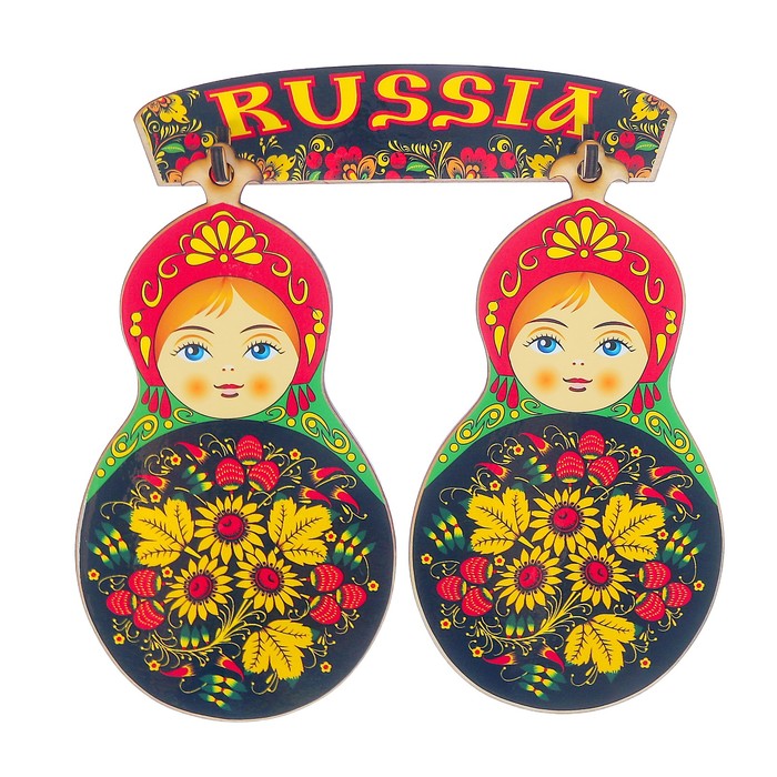 Набор досок «Матрёшка», жостово, сувенирный, 3 предмета, размер доски 17 х 28 см