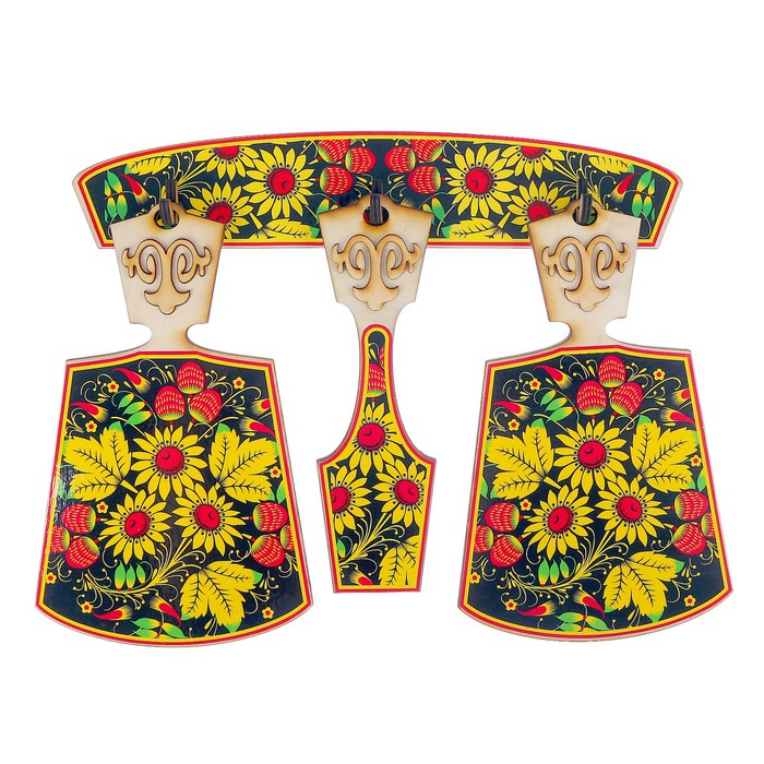 Набор досок «Хозяюшка», жостово, сувенирный, 4 предмета, размер доски 17 х 28 см