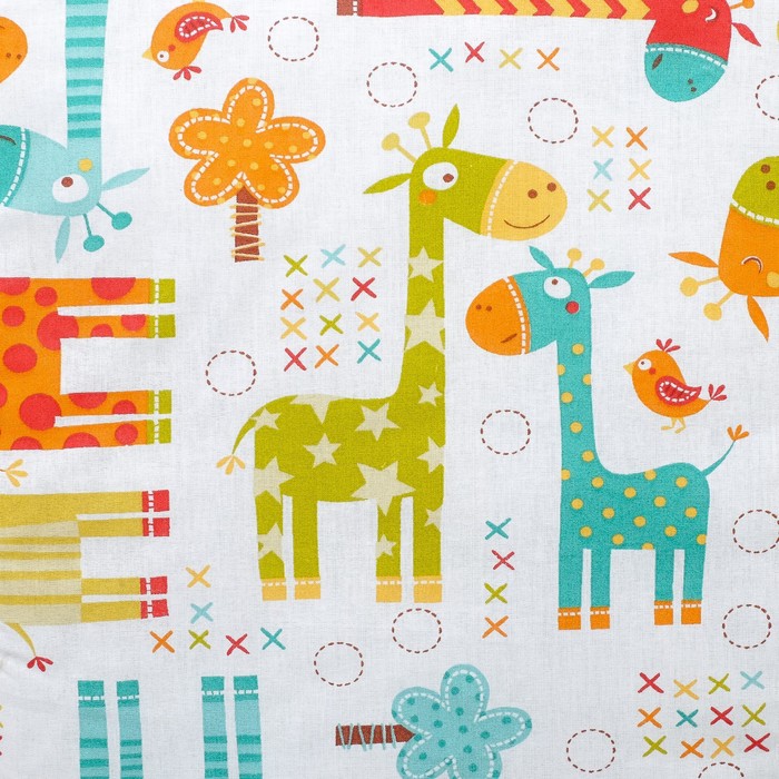 Бортики в кроватку "Жирафики", 40х60 - 2 шт., 40x120 - 2 шт., синтепон, перкаль 140г/м