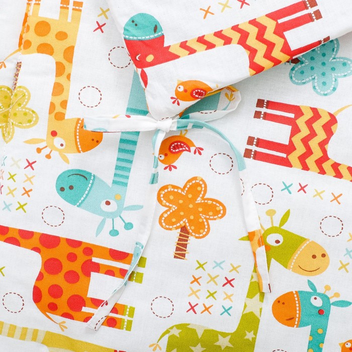 Бортики в кроватку "Жирафики", 40х60 - 2 шт., 40x120 - 2 шт., синтепон, перкаль 140г/м