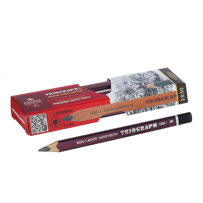 Карандаш утолщенный чернографитный Triograph 1831 2В, трёхгранный