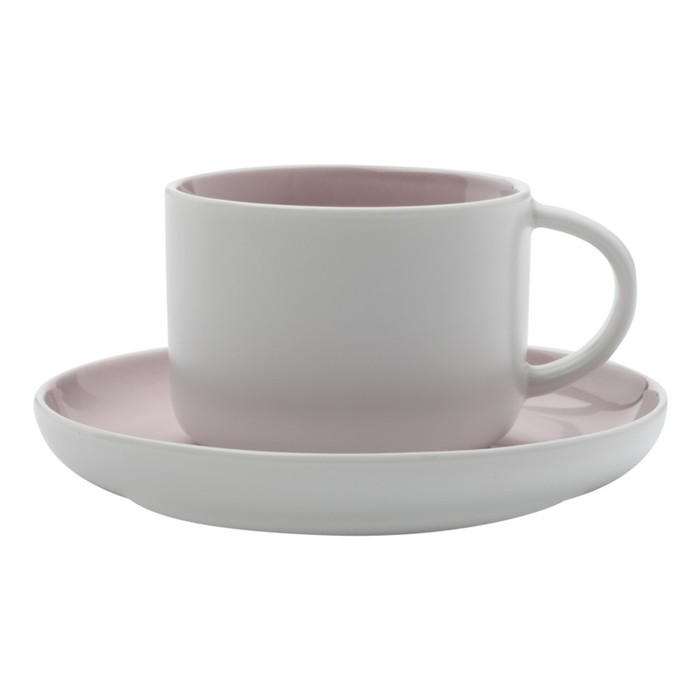 Чашка с блюдцем Оттенки (розовая) без инд.упаковки