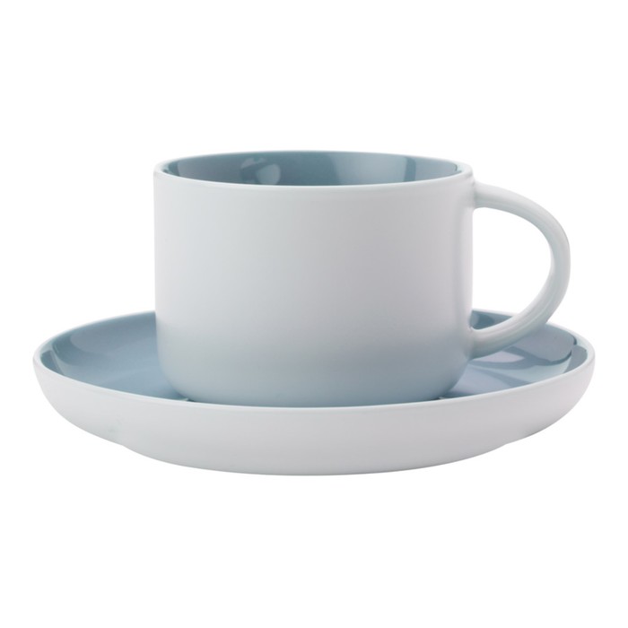 Чашка с блюдцем Оттенки (голубая) без инд.упаковки