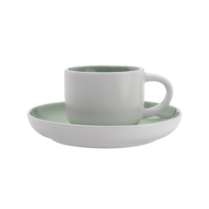 Чашка кофейная с блюдцем Оттенки (мятная) без инд.упаковки