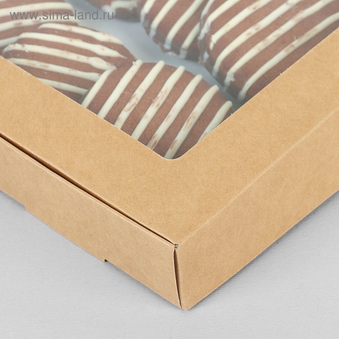 фото Коробка самосборная бесклеевая, крафт, 21 х 21 х 3 см