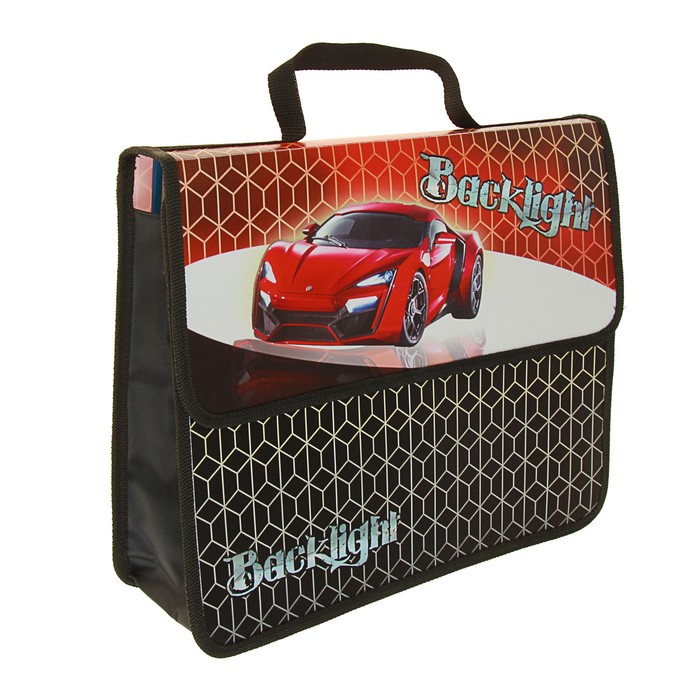 Папка с ручками пластиковая на липучке А4, 335x235х55 мм «Авто лайт»