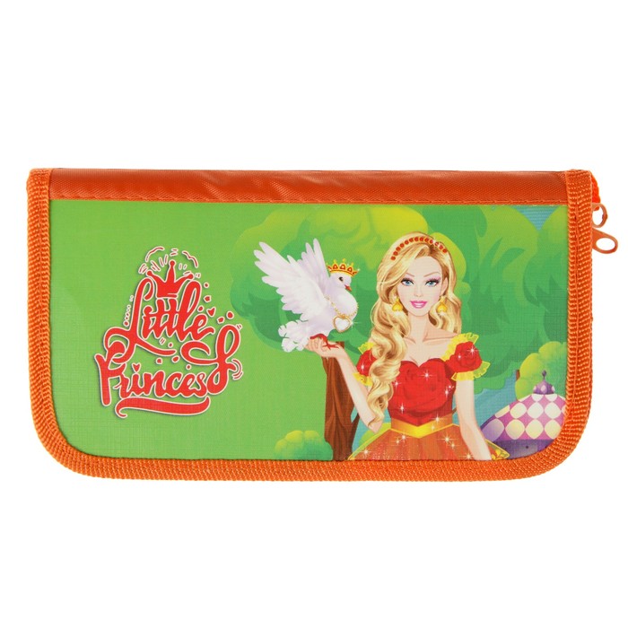 Пенал 3 секции 105х190 мм, ламинированный картон "Принцесса с птичкой"