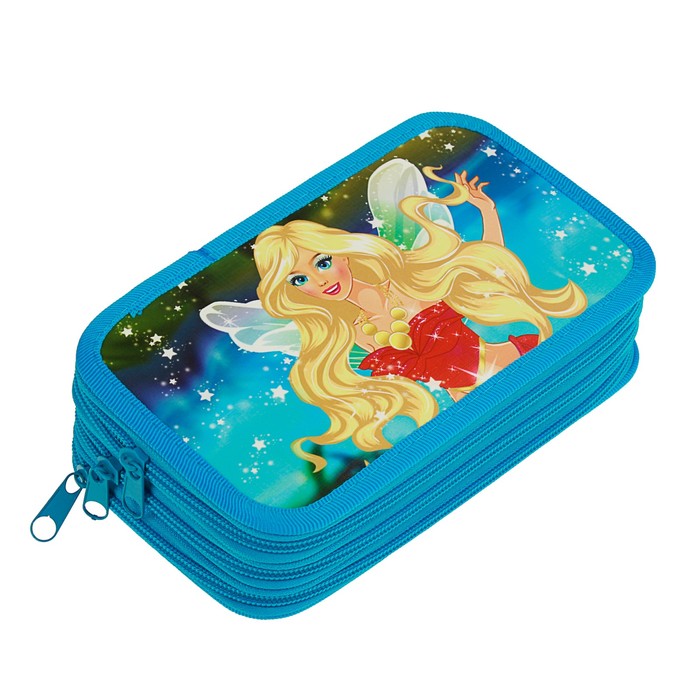 Пенал 3 секции 105х190 мм, ткань "Принцесса фея"