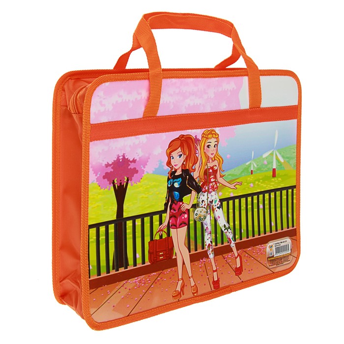 Папка с ручками пластиковая А4, 330x260х75 мм «Красотки»