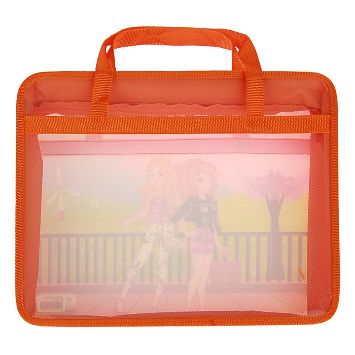 Папка с ручками пластиковая А4, 330x260х75 мм «Красотки»