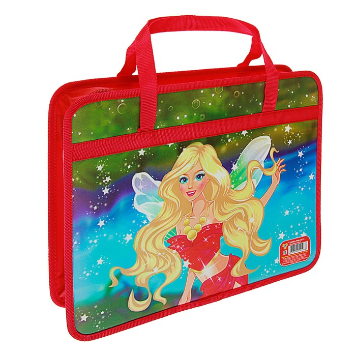 Папка с ручками пластиковая А4, 330x260х75 мм «Принцесса фея»