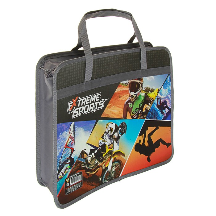 Папка с ручками пластиковая А4, 330x260х75 мм «Экстрим спорт»