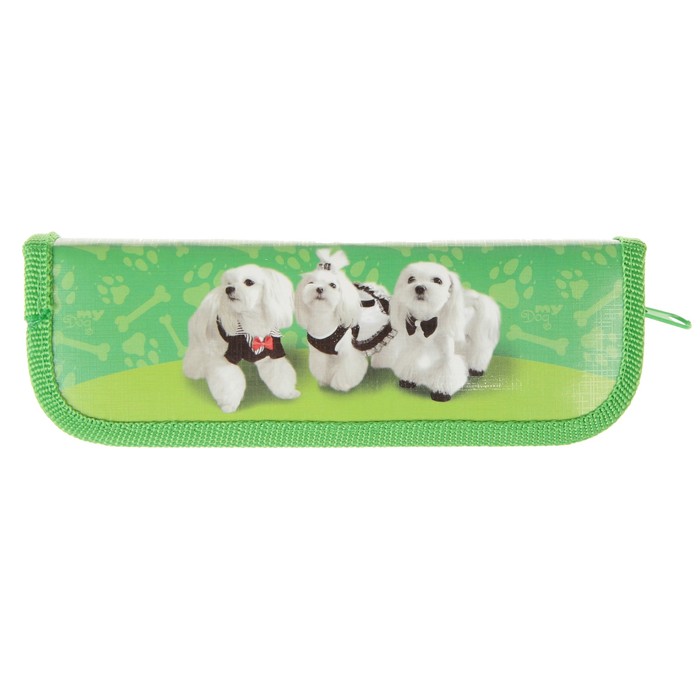 Пенал 1 секция 65х190 мм, ламинированный картон "Щеночки"