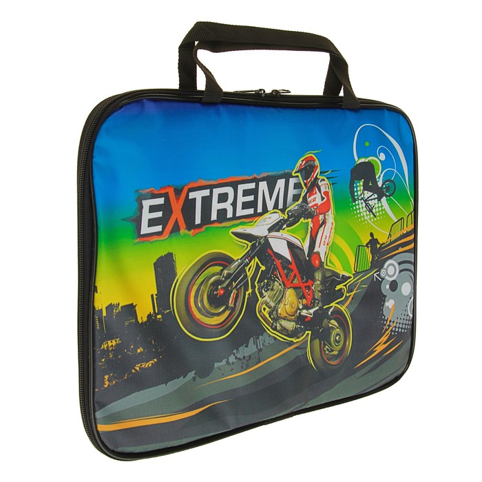 Папка с ручками текстиль А4 20ммм 335х260 «Мото фристайл»