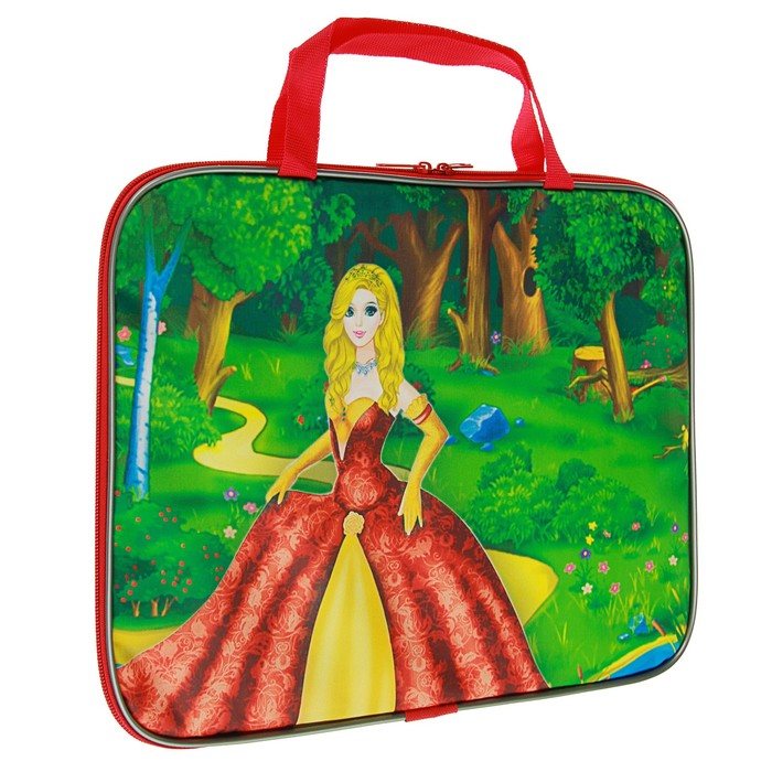 Папка с ручками текстиль А4 20ммм 335х260 «Принцесса в лесу»