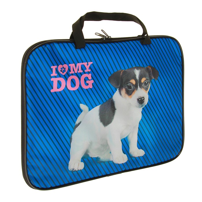 Папка с ручками текстиль А4 20ммм 335х260 «Щеночек»