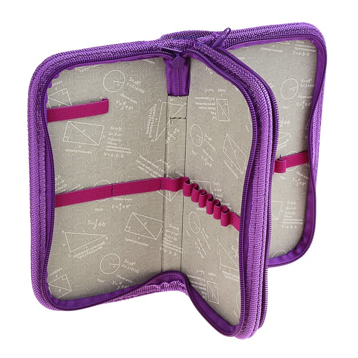 Пенал 2 секции 105х190 мм, ткань "Принцесса из сказки"