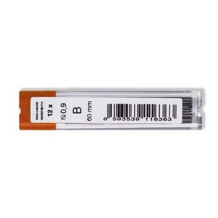 Грифели для механических карандашей 0.9 мм K-I-N 4190 B, 12 штук футляр