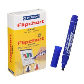 Маркер для флипчарта, Centropen 8560 FLIPCHART, скошенный, 1-4.6 мм, синий Ош