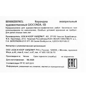 Карандаш художественный чернографитный акварельный GIOCONDA 8800 6В от Сима-ленд