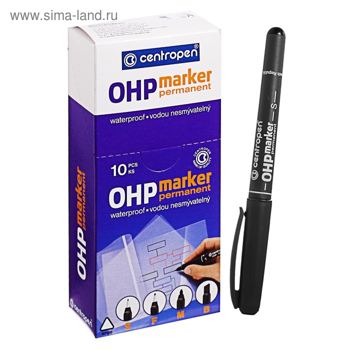 

Маркер Centropen 2634S для OHP, перманентный, 0.3 мм, чёрный