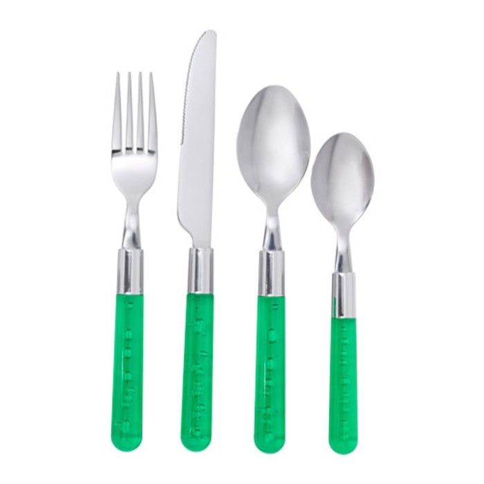 Столовый набор, 24 предмета, зеленый БУББЛУР