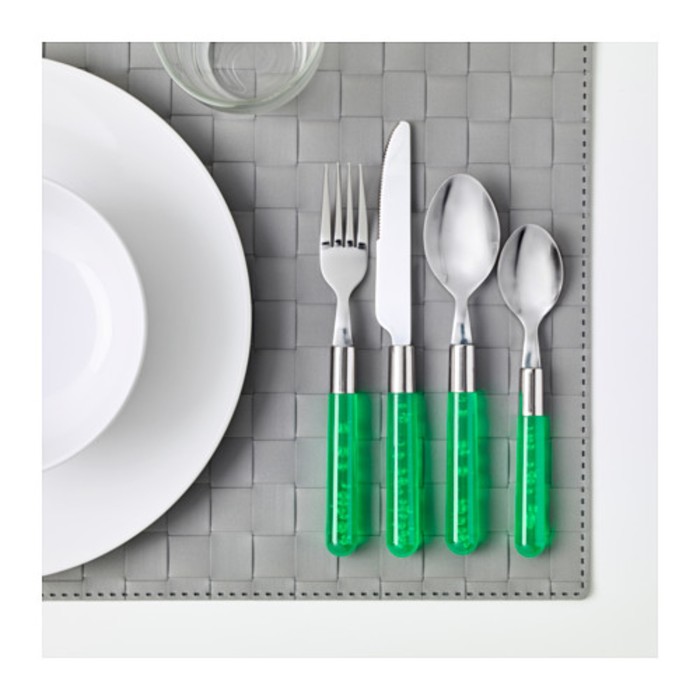 Столовый набор, 24 предмета, зеленый БУББЛУР