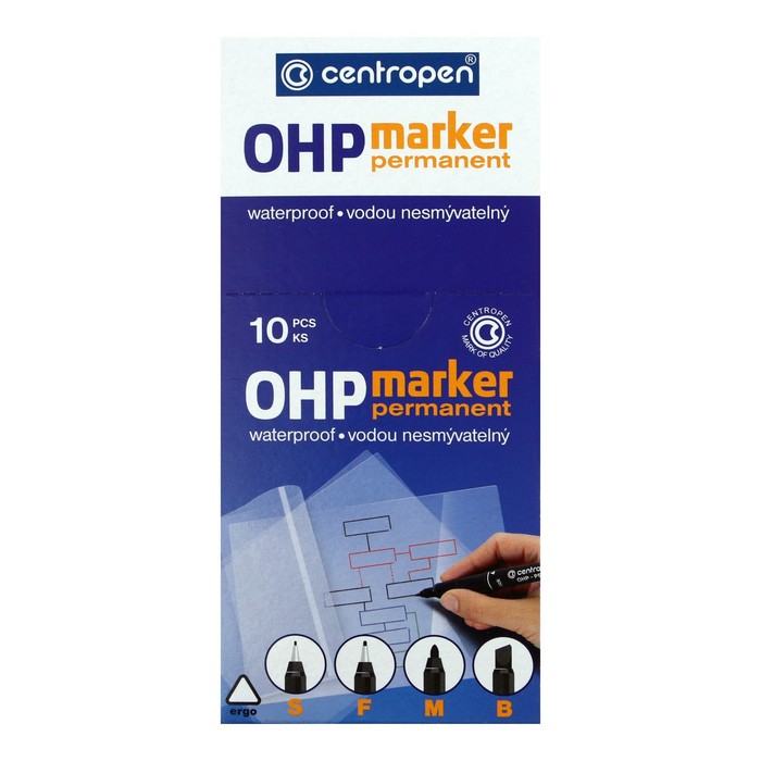 Маркер для OHP перманентный 0.6 мм Centropen 2636, цвет синий