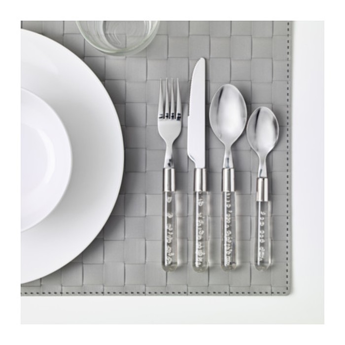 Столовый набор, 24 предмета, прозрачный БУББЛУР