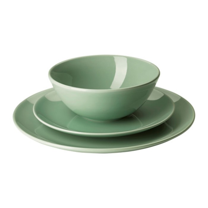 Сервиз,18 предметов, фаянс, светло-зеленый ФЭРГРИК