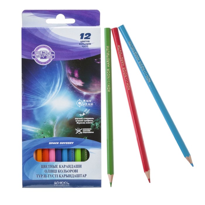 Карандаши K-I-N «Космическая одиссея» 3652/12, 12 цветов