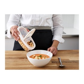 

Контейнер с крышкой для сухих продуктов, цвет прозрачный/белый, 0.3 л
