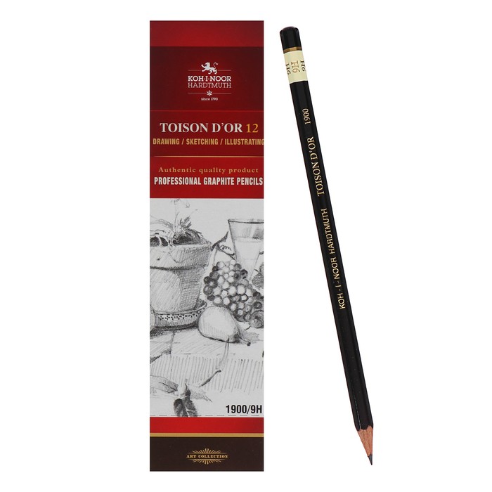 Карандаш профессиональный чернографитный K-I-N 1900 9Н