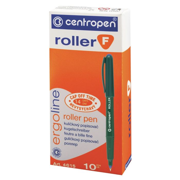 Роллер Centropen 4615, 0,3 мм, зелёный, невысыхаемый, длина письма 2200 м