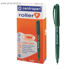 Ручка-роллер, 0.5 мм, линия 0.3 мм, Centropen 4615, чёрная, невысыхаемая, длина письма 2200 м, картонная упаковка Ош